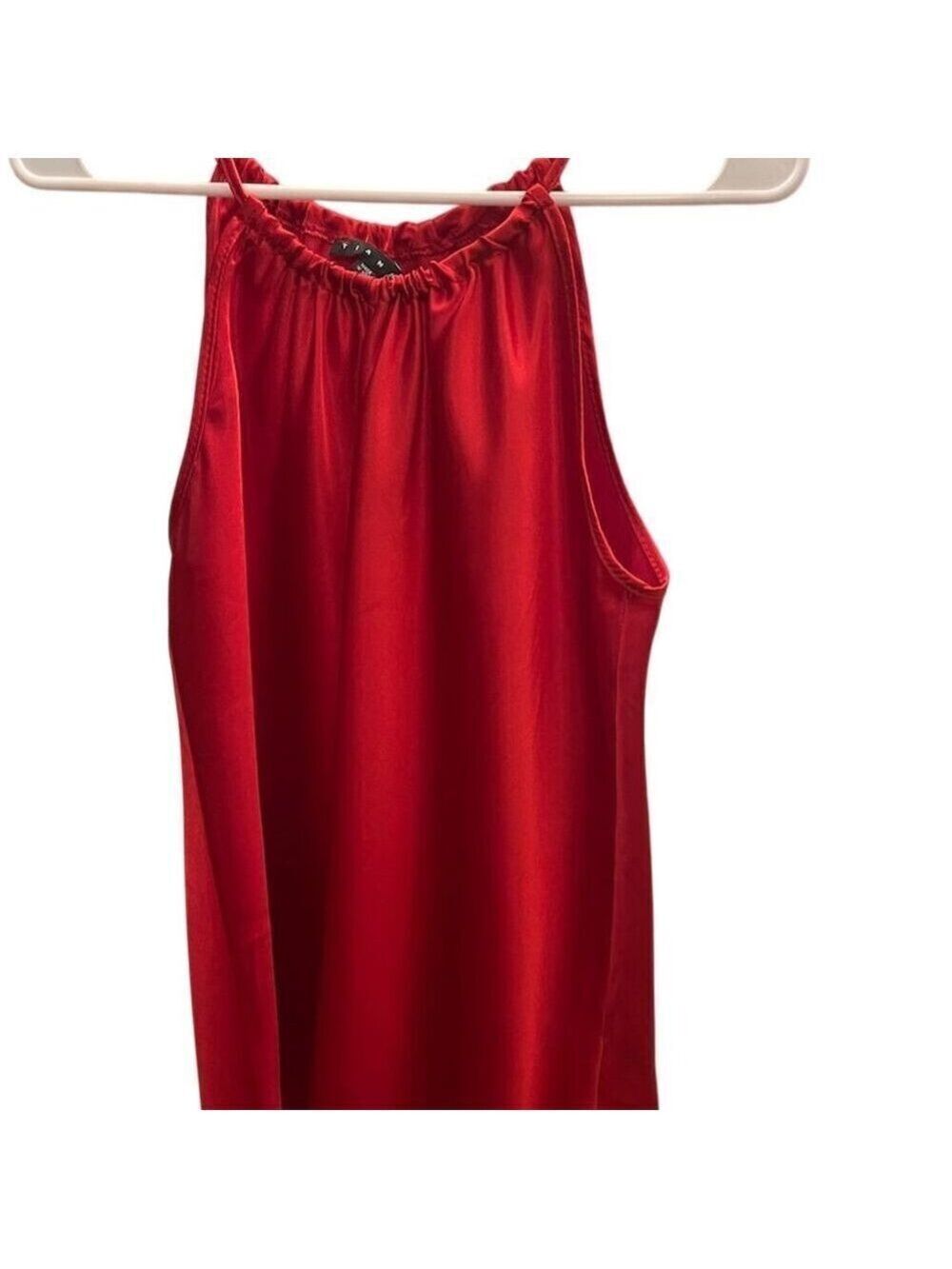 Tiana B. Women's Halter Neck Satin Tank Top Red Size S. New